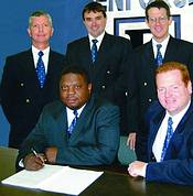 Dave Birkett, Enforce managing director, and Sibusisu Ncube, new majority shareholder of the company